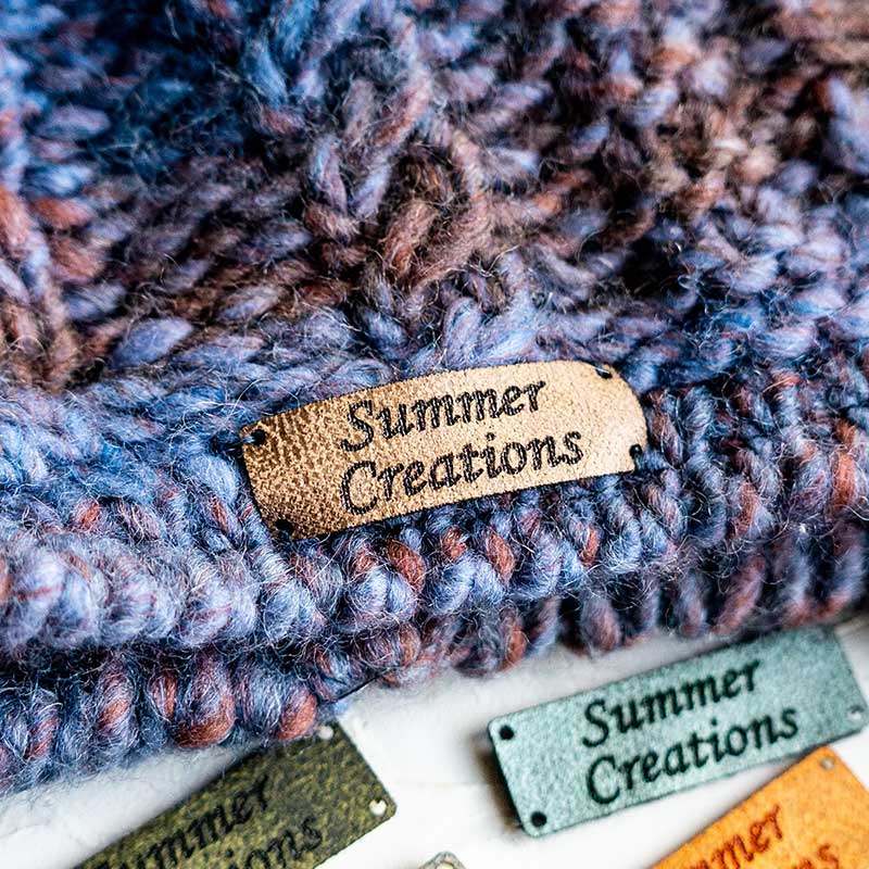 Knitting Clothing Sew on Branding Labels, Crochet Beanie, Handmade Item  Tags, Knitting Suede Tags, Personalized Tie on Labels, Custom Tags 